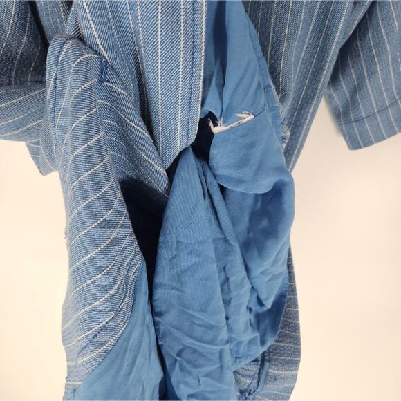 Anthropologie Maeve Blue Striped Long Blazer Jacket S - Picture 7 of 9